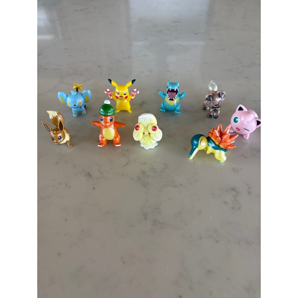 Pokemon Battle Figure Multi Pack Jazwares Pikachu Charmander Eevee 9pc Lot